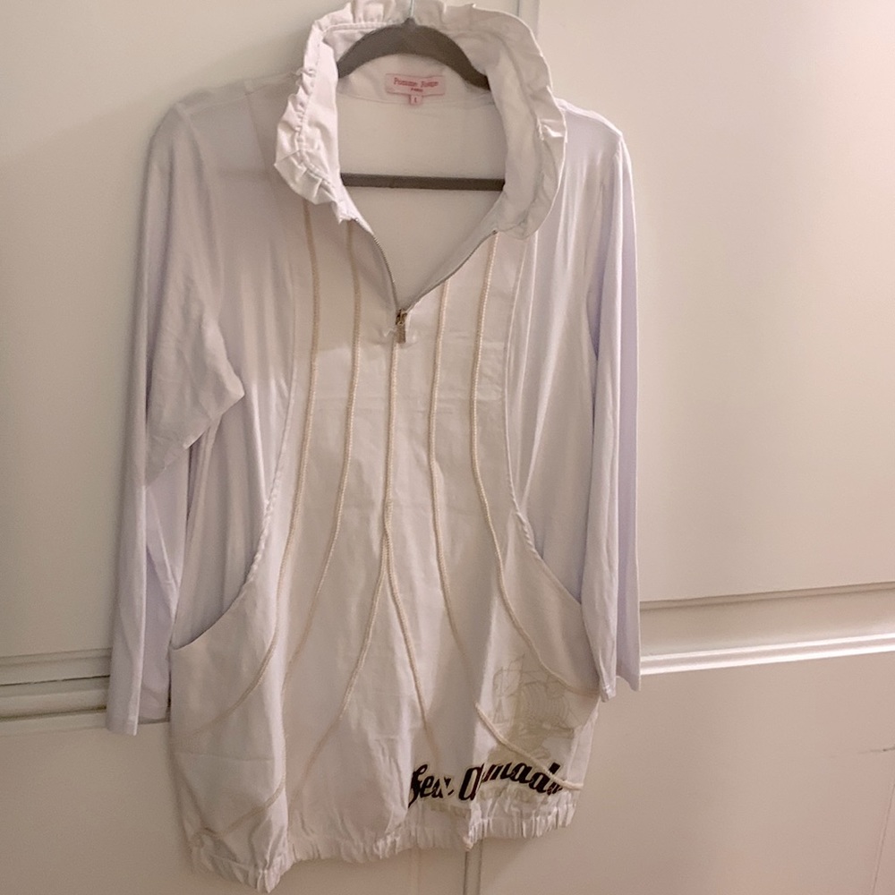 White Tunic/ shirt dress by Pomme Rouge Paris sz L